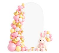 EMART Sfondo ad arco bianco, 1 x 2 m, copertura ad arco double face, adatto per matrimoni, compleanni, feste, studio fotografico, baby shower e decorazioni