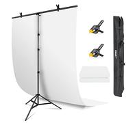 EMART Sfondo Bianco con Supporto Forma di T 1,5x2,6m,White Backdrop 1,5x2m