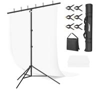 EMART Sfondo Bianco con Supporto Forma di T 2x2m,White Backdrop 1,5x2m