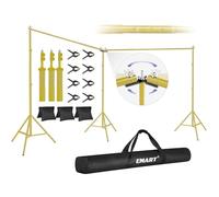 EMART Sfondo Fotografico Regolabile 6x2,1 m, con Connessione Pivotante 308°, per Studi Fotografici, Matrimoni, Feste di Compleanno, Decorazioni per Fiere - Dorato