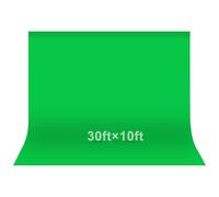EMART Sfondo verde per schermo, 30 x 3 m, kit di sfondo in tessuto per YouTube video streaming zoom, piccola tenda in mussola Chromakey con 4 clip