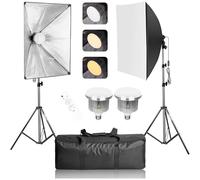 EMART Softbox Set Photo Studio, 50x70cm 85W Kit di Illuminazione LED