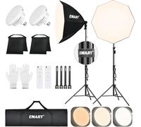 EMART Softbox Set Photo Studio, 65cm 135W Kit di Illuminazione LED