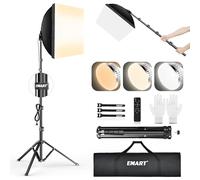 EMART Softbox Set Studio Fotografico, 40X40cm Softbox 85W LED Photo Light con Treppiede 165cm, Set di Illuminazione Fotografica Professionale per Luci da Studio, Ritratto, Riprese Video (1 Pack)