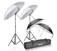 Emart studio fotografico doppio off camera flash Speedlight ombrello kit, hotshoe e-type staffe per fotografia