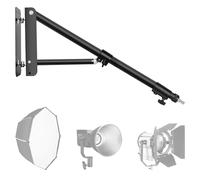 EMART Supporto a Parete per Apparecchiature Fotografiche | Braccio Triangolare con Lunghezza Massima di 130 cm per Luci, Flash, Light Box, Riflettori, Ombrelli e Lampade, Rotazione di 180° in Nero