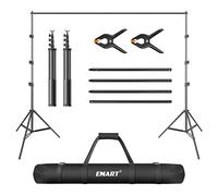 EMART Supporto Fondale Fotografico 2,6 m x 3 m, Supporti per Sfondi Regolabile con 2 Morsetti a Molla per Studio, Ritratto, Fotografia di Prodotto