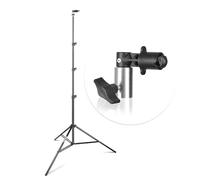 EMART Supporto per luce con supporto riflettore, 2,6 m, morsetto a clip per sfondo fotografico, per diffusore riflettore, riflettori a disco, sfondo pop-up, studio fotografico e video