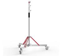 EMART Supporto per luce in acciaio inox da 330 cm con ruote, ammortizzato a molla, resistente, regolabile, per treppiede fotografico, supporto con ruote per softbox, monolight, riflettore