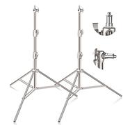 EMART Supporto per Luci da 2 Pezzi, Treppiede per Illuminazione in Acciaio Inox da 2,8 m con Adattatore Universale da 1/4" a 3/8" per Studio Fotografico, Softbox, Monotorcia, Flash
