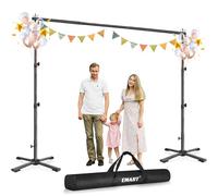EMART Supporto per Sfondo 2,6 x 3 m, Kit di Supporto per Sfondo Fotografico Quattro Zampe con Base a Croce Pieghevole, Supporto per Sfondo Regolabile Feste, Matrimoni, Fotografia, Servizi Fotografici