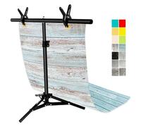 EMART Supporto per Sfondo a Forma di T 68x76cm con 7 Fogli di Carta per Sfondo Fotografico Bifacciale 57x87cm per Fotografia da Tavolo, Fotografía di Oggetti