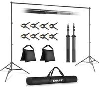 EMART Supporto per Sfondo da 2 x 3 m, Supporti di Fondale Regolabile con Pacchetto di Trasporto per Studio Fotografico, Feste, Matrimoni