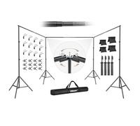 EMART Supporto per Sfondo Fotografico da 9 x 2,1 m, Supporto Robusto per Sfondi con Sistema di Rotazione da 308°, Sistema per Sfondi da Studio per Video e Foto