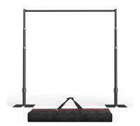EMART Supporto per Sfondo Fotografico Stabile 2,6x3m, Grande Arco Regolabile per Studio Fotografico, Matrimonio, Banchetti, Decorazione di Compleanno, Supporto per Palloni - Nero