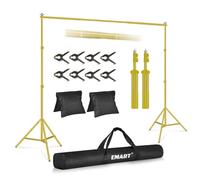 EMART Supporto per Sfondo Oro 2 x 3 m, Supporti di Fondale Regolabile