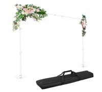 EMART Supporto per sfondo resistente, 2,6 x 3 m (altezza x larghezza), sistema di supporto regolabile per sfondo con base in acciaio per fotografia, cornice per foto per feste di compleanno, studio