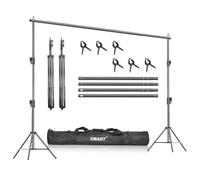 EMART Supporto per sfondo resistente, 2,6 x 3 m, regolabile, kit di supporto per sfondo fotografico