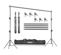 EMART Supporto per sfondo resistente, 2,6 x 3 m, regolabile, kit di supporto per sfondo fotografico, con borsa per il trasporto
