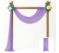 EMART Tende per sfondo viola chiaro, 1,5 x 3 m, in tulle chiffon, drappeggio per feste, matrimoni, palcoscenico, sfondo morbido e liscio, per baby shower, fotografia, servizi fotografici di compleanno