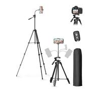 EMART Treppiede per telefono da 62 '' con collo d'oca flessibile, treppiede portatile per iPhone e fotocamera, supporto per cellulare con telecomando per iPad, tablet, cucina, video, Youtuber