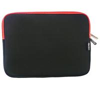 Emartbuy Custodia morbida in neoprene resistente all'acqua con cerniera interna arancione e cerniera, compatibile con i computer portatili elencati di seguito, colore: Nero/Rosso