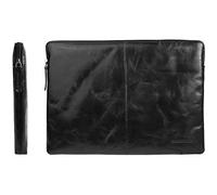 Emartbuy Dbramante1928 Nero Vera Pelle Custodia Protettiva per Custodia Manica Sleeve con Cerniera 12.5-13.5 Pollici Adatto per Selezionati Selected Laptops Notebooks Ultrabooks di Seguito Elencati