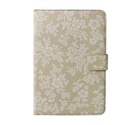 Emartbuy Universal 7 Pollici - 8 Pollici Vintage Floreale Beige Angolo Multi Portafoglio Custodia Case Cover per Carte di Credito E Penna A Stilo Adatto per Dispositivi Selezionati Elencati sotto