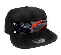 Embellishment Snap Back Hat Black - Full Color Strap - C6 Emblem Wa... ACC NUOVO