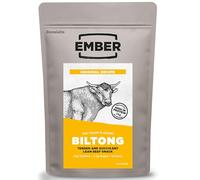 Ember Beef Biltong Originale 250g - Snack Proteico Jerky di Carne Secca - Pochi Grassi, Senza Zuccheri Aggiunti, Keto, Senza Coloranti o Aromi Artificiali - 1 Busta Richiudibile Formato Scorta da 250g