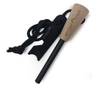 Ember Rock Survival Fire Steel Premium Magnesium Ferrocium Rod Firesteel Includes Flint Striker Multi Tool & Chunky Wooden Handle for Grip Essential Fire Starter Camping Survival Kit