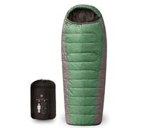 Ember Sleeping Bag, Green Lightweight Camping Sleep Sack with Hood, 210T Polyest