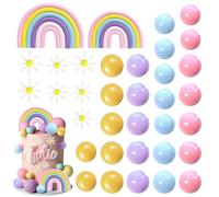 Embhlitfe Decorazioni per torta arcobaleno, 35 pezzi, decorazioni per torta blu, decorazioni per torte, mini palline per compleanno, baby shower, feste con unicorno (A)