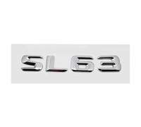 Emblema 3D con lettere e numeri for auto compatibile con SL63 SL65 SL280 SL300 SL320, adesivo decorativo for baule posteriore.(SL63-Silver,Plastic)