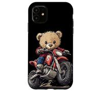 Emblema a forma di orsacchiotto per gli amanti del motocross Custodia per iPhone 11