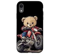 Emblema a forma di orsacchiotto per gli amanti del motocross Custodia per iPhone XR