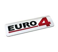 Emblema Antinquinamento 3D cromato 170x50 mm Euro 4 Base adesiva speciale ed