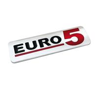 Emblema Antinquinamento 3D cromato 170x50 mm Euro 5 Base adesiva speciale ed