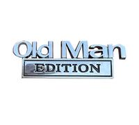 Emblema 'auto di Old Man Edition, badge adesivo in metallo 3D, badge per auto, emblema dei parafanghi 3D Decallo del, portellone, paraurti, decalcomania di targhette divertenti con resistenz