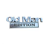 Emblema auto Old Man Edition, Funny Edition Targhetta Decalcomania, Decalcomania per portellone posteriore laterale paraurti posteriore, emblema in metallo vecchio emblema distintivo decalcomanie per