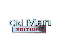 Emblema auto Old Man Edition, Funny Edition Targhetta Decalcomania, Decalcomania per portellone posteriore laterale paraurti posteriore, emblema in metallo vecchio emblema distintivo decalcomanie per