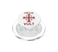 Emblema Cavalieri Templari Croce di Gerusalemme Deus Vult | Nero PopSockets PopGrip per MagSafe