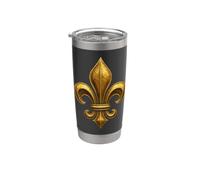 Emblema classico Fleur De Lis antico francese reale araldica Bicchiere termico in acciaio inox doppia parete