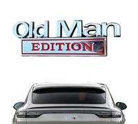 Emblema Del Badge In Metallo - Emblema Di Auto 3D Old Man Edition | Adesivo Della Targhetta 3D Impermeabile In Lega Di Zinco | Ac-cessori Per Decorazioni Automatiche Per Moto, Camion E SUV (Argento)