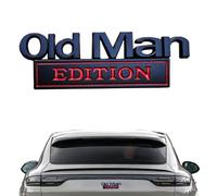 Emblema Del Badge In Metallo - Emblema Di Auto 3D Old Man Edition | Adesivo Della Targhetta 3D Impermeabile In Lega Di Zinco | Ac-cessori Per Decorazioni Automatiche Per Moto, Camion E SUV (Nero)