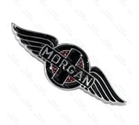 Emblema Del Cofano In Metallo Per Auto Morgan Vintage Nero E Cromo Nuovo