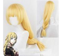 Emblema del fuoco Threehouses Parrucca cosplay Ingrid Treccia lunga dorata Capelli in fibra resistente al calore Costume di Halloween Parrucche con giochi di ruolo