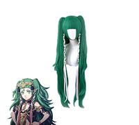 Emblema del fuoco Tre case Parrucca cosplay da 120 cm Sothis Capelli lunghi con riccioli verdi con chip di 100 cm Coda di cavallo per giochi di ruolo di Halloween