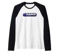 Emblema del Logo di Parigi - Francia Maglia con Maniche Raglan