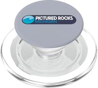Emblema del logo Michigan della riva del lago nazionale delle rocce raffigurate PopSockets PopGrip per MagSafe